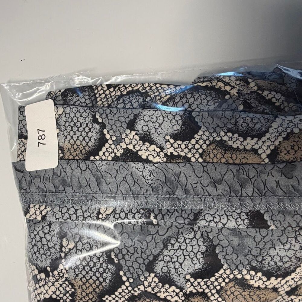 Buddy Love Gray Tan Snakeskin Print Tassel Derby Hi-low Maxi Dress Medium/Large - Picture 7 of 7